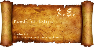 Kovách Edina névjegykártya