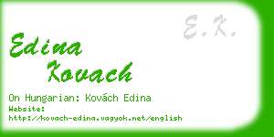 edina kovach business card