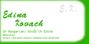 edina kovach business card